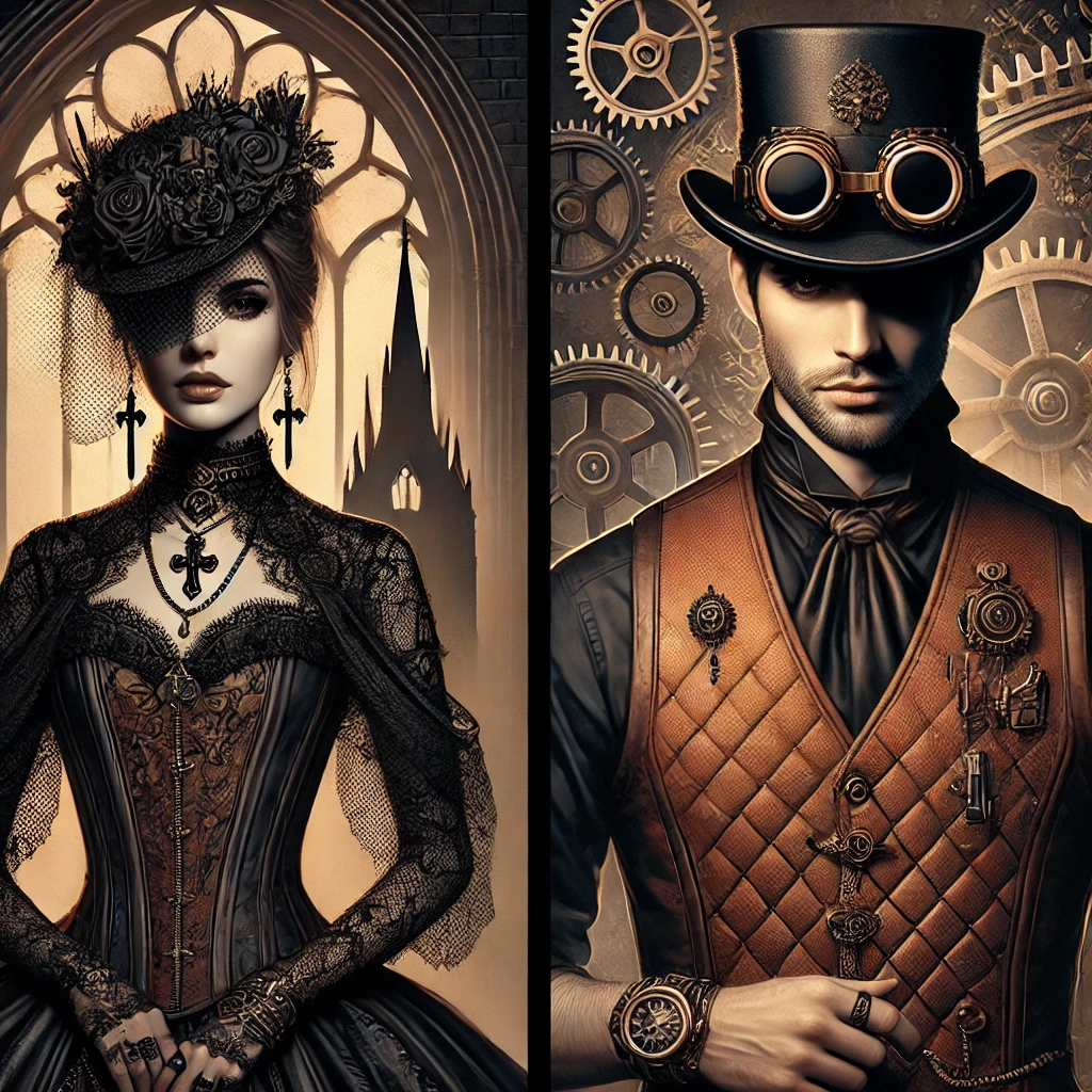 image gothique style difference steampunk