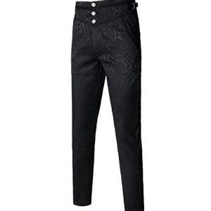 Pantalon gothique noir imprimé pour homme